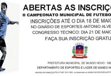 Inscrições para Municipal de Suíço em Mundo Novo estão abertas