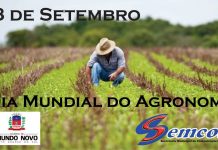 Mundo Novo, quinta feira, 13 de Setembro de 2018 Temperatura 19° com muitas nuvens