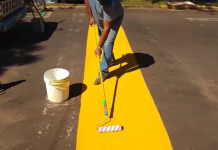 Repintura das faixas em frente as escolas e lombadas