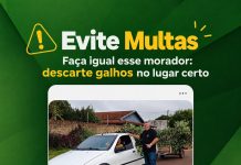 Morador dá exemplo de cidadania ao realizar o descarte correto de galhos